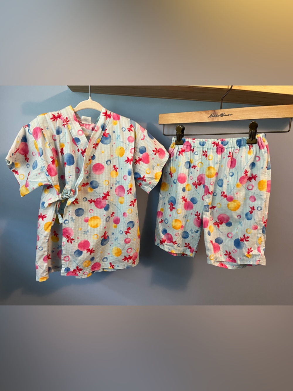 Kids Jinbei Set - Multicolor Bubble Print